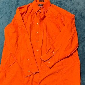 Stafford Men's Bright Orange Dress Shirt